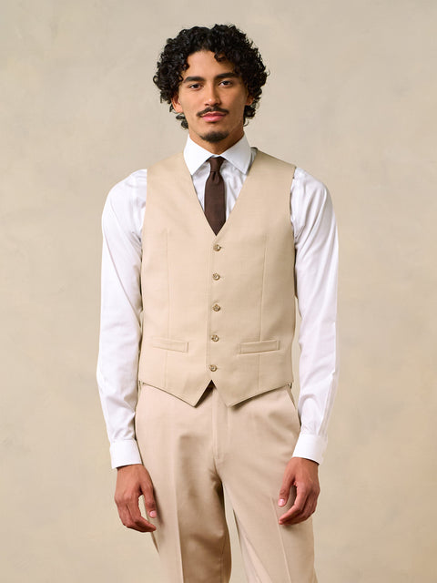 Beige Suit Vest