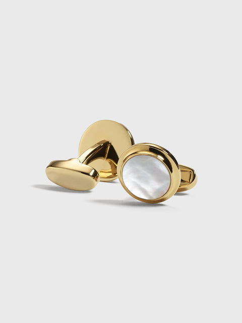 Gold Pearl Cufflinks