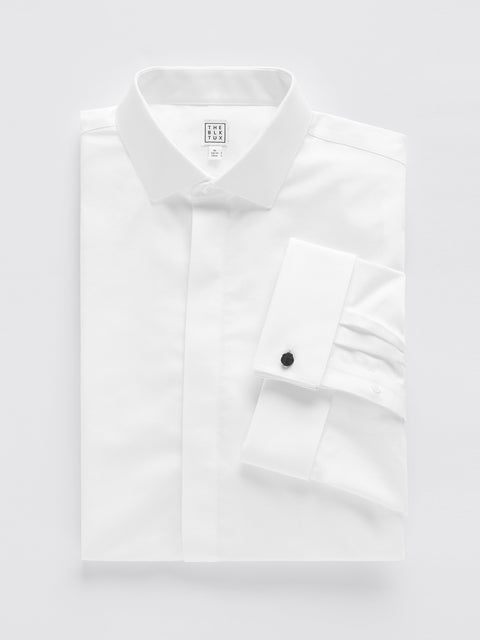 Cotton Fly-Front Dress Shirt - Classic