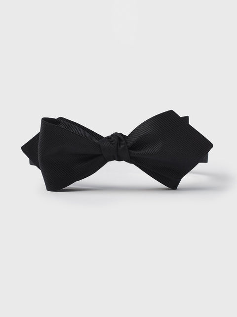 Black Silk Twill Diamond Bow Tie