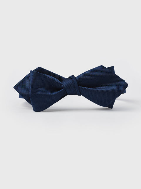 Blue Silk Diamond Bow Tie