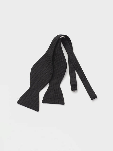 Black Textured Silk Bow Tie