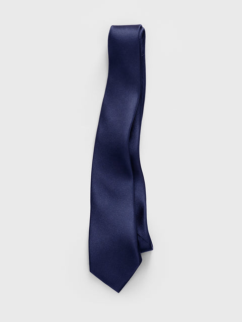 Navy Satin Necktie