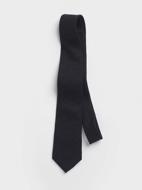 Black Linen Necktie